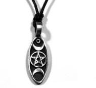 Pendente triplice luna e pentagramma