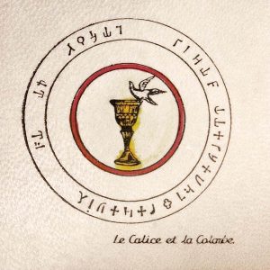 Pentacolo il calice e la colomba pergamena